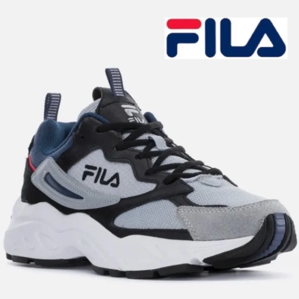 Fila Athletic Shoes Recollector Grey Black Blue # 1421777 Mens Size 9